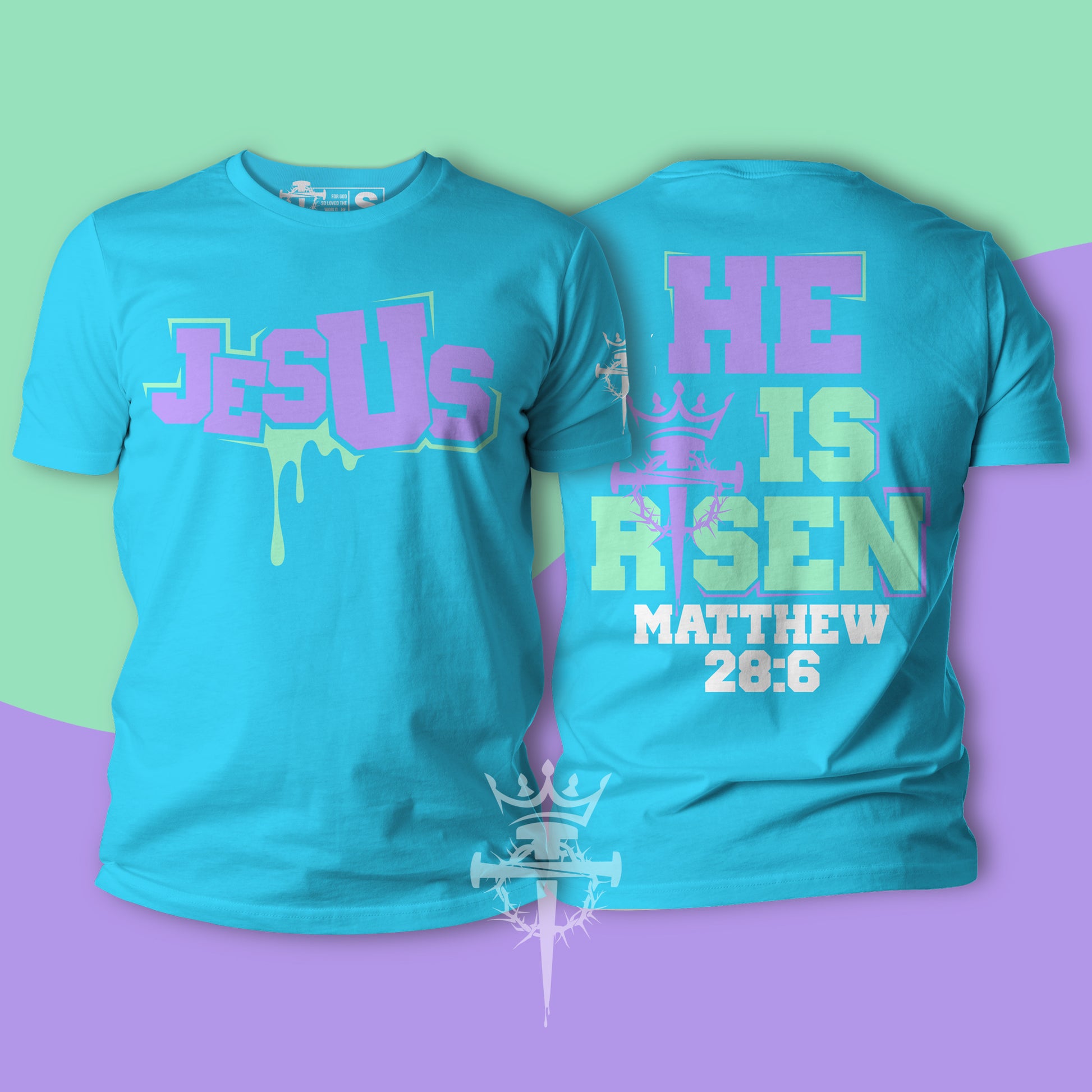 He is Risen Tee (Blue)